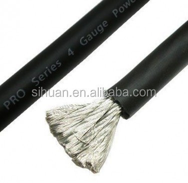 Flexible Translúcido Azul Rojo 1/0 GA AWG cable de alimentación para la instalación de amplificadores de audio de automóviles