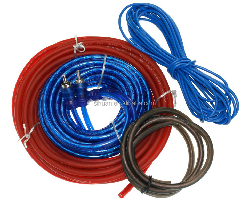 Color del cable personalizable y conectores RCA Kit de cableado de instalación del amplificador de automóviles CCA