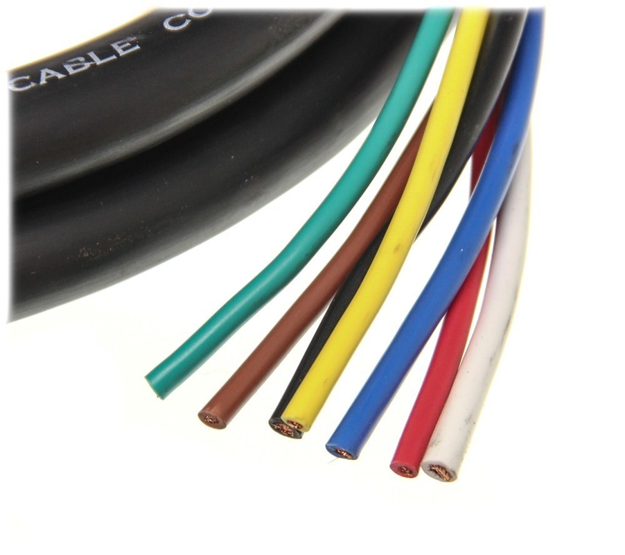 100% de cobre conductor interior del remolque alambre de luz para el remolque cable de luz de 7 cores de colores