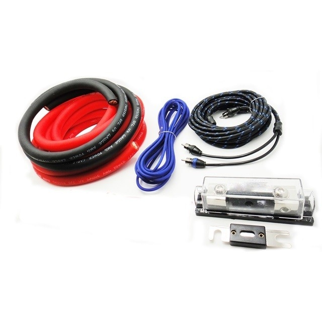 Conjunto de cables de audio para automóviles con cable aislado de 4 gauges y conductor CCA u OFC