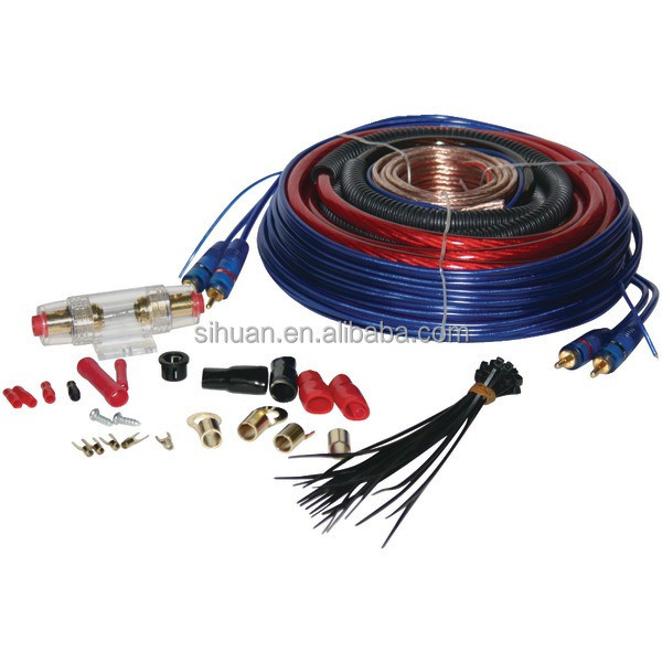 Kit de cableado de amplificadores de automóviles de 4 gauge con compatibilidad de bajo voltaje y aislamiento de PVC