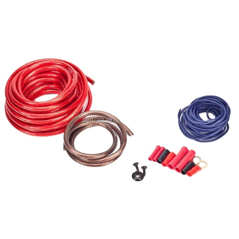 8 Gauge Copper Conductor PVC Jacket Amplifier Kit de instalación de cableado para sistemas de audio