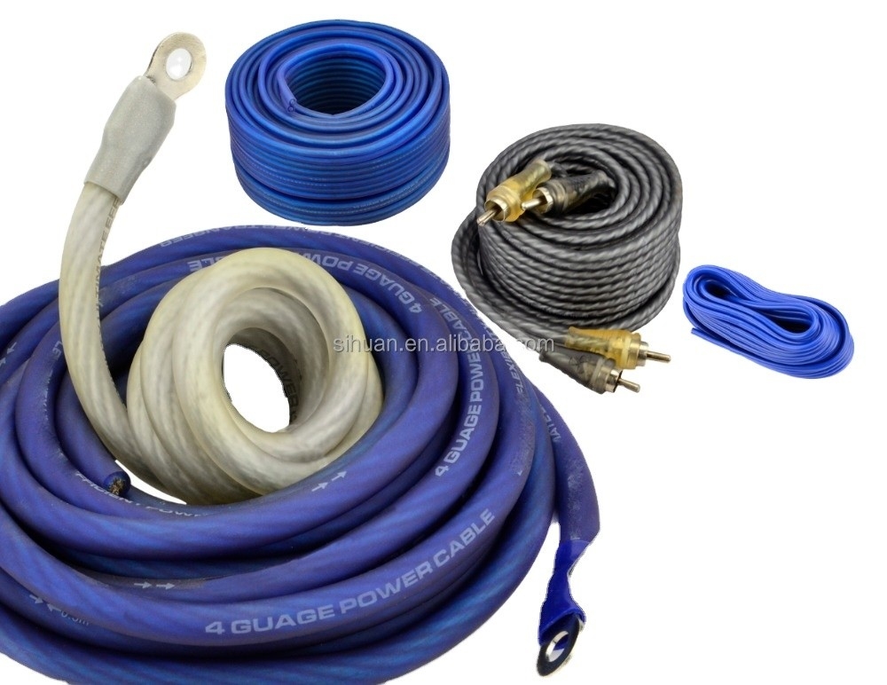 Kit de instalación de cables de amplificador estéreo de automóvil aislados de 2 gauges con material de aislamiento de PVC