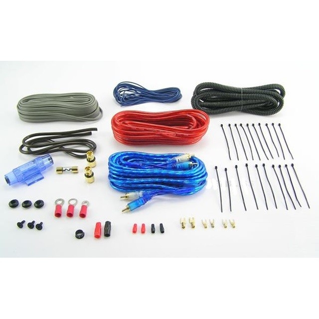 Kit de cableado de amplificador de bajo voltaje de audio de automóviles de 10 gauge en cualquier color