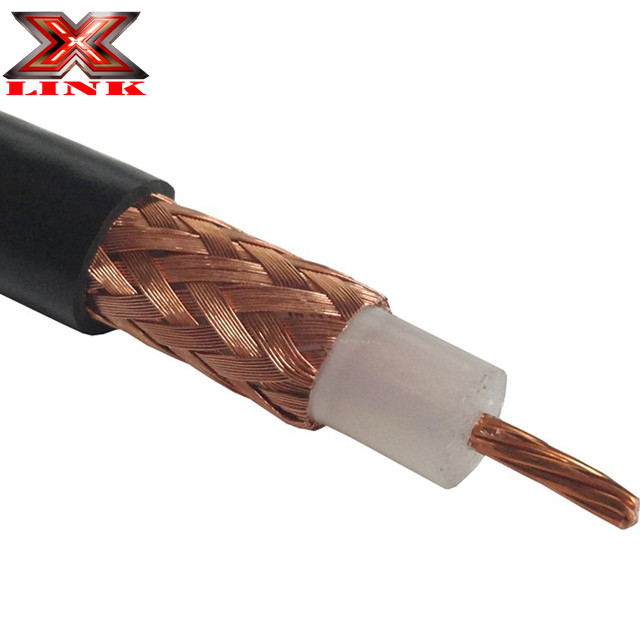 Baja atenuación RG213 Cable coaxial 50 Ohm con chaqueta de PVC y blindaje de trenza de cobre desnudo
