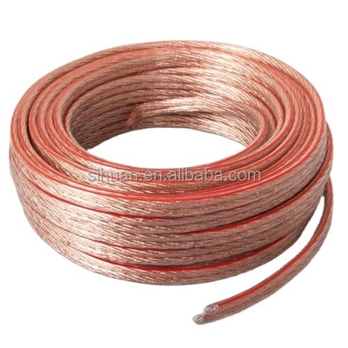16 Gauge Flexible Cables de altavoces transparentes CCA con conductor interno OFC Certificado CE