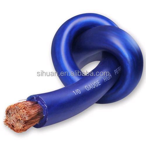 Cable de alimentación de chaqueta de PVC flexible Super flexible Cualquier color 1/0 AWG para la batería de audio de automóvil